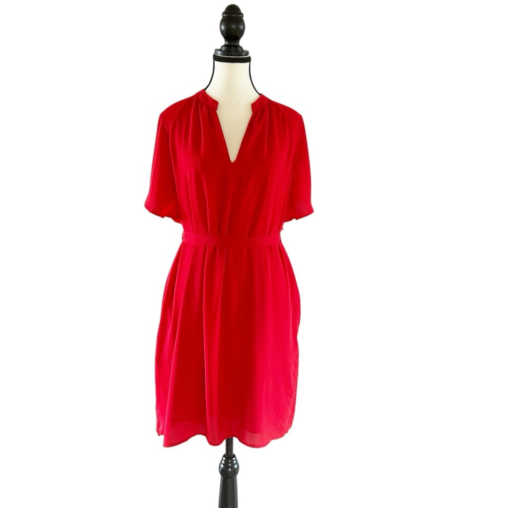 Red Sheer Gap Dress W/ Pockets Size S Flowy Girl-Era
